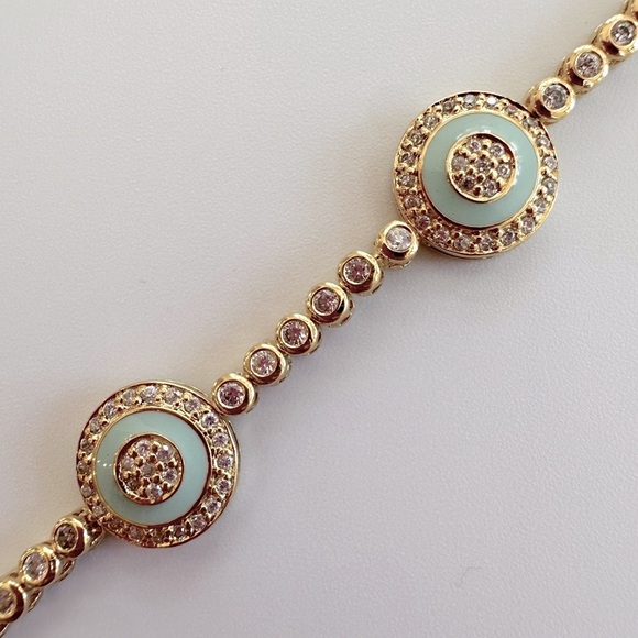 Jewelry - Gold and Turquoise Bracelet Over Sterling Silver NIP